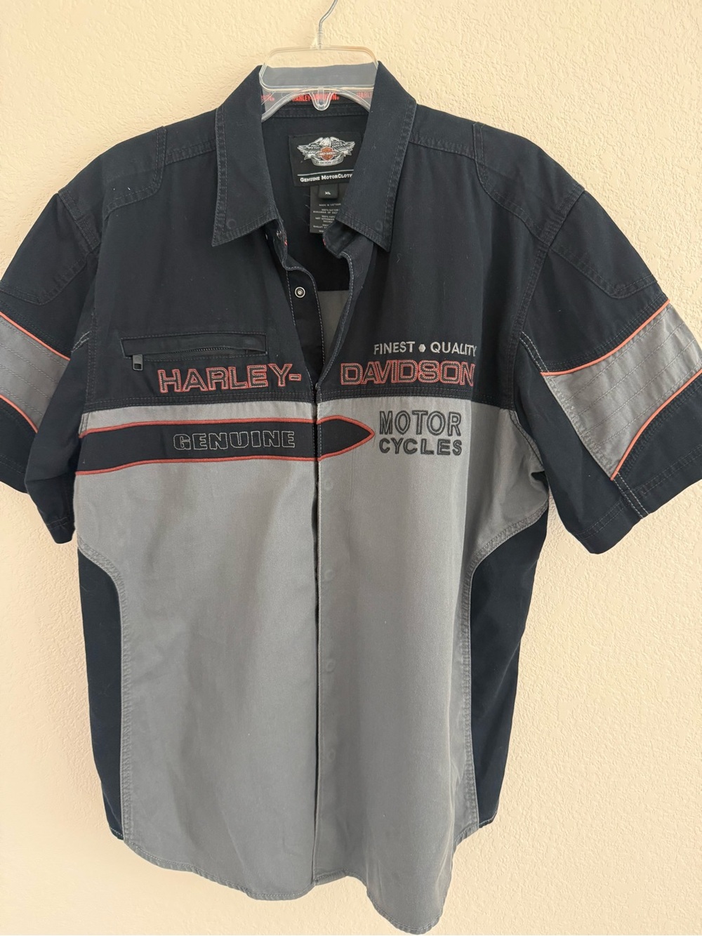 Harley-Davidson Black & Gray Short-Sleeve Work Shirt